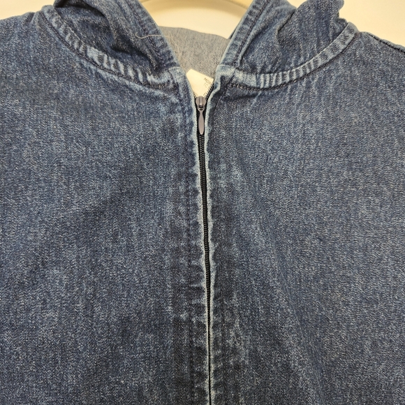 Vintage Chic Jean Zip Up Jacket Large - Picture 3 of 9